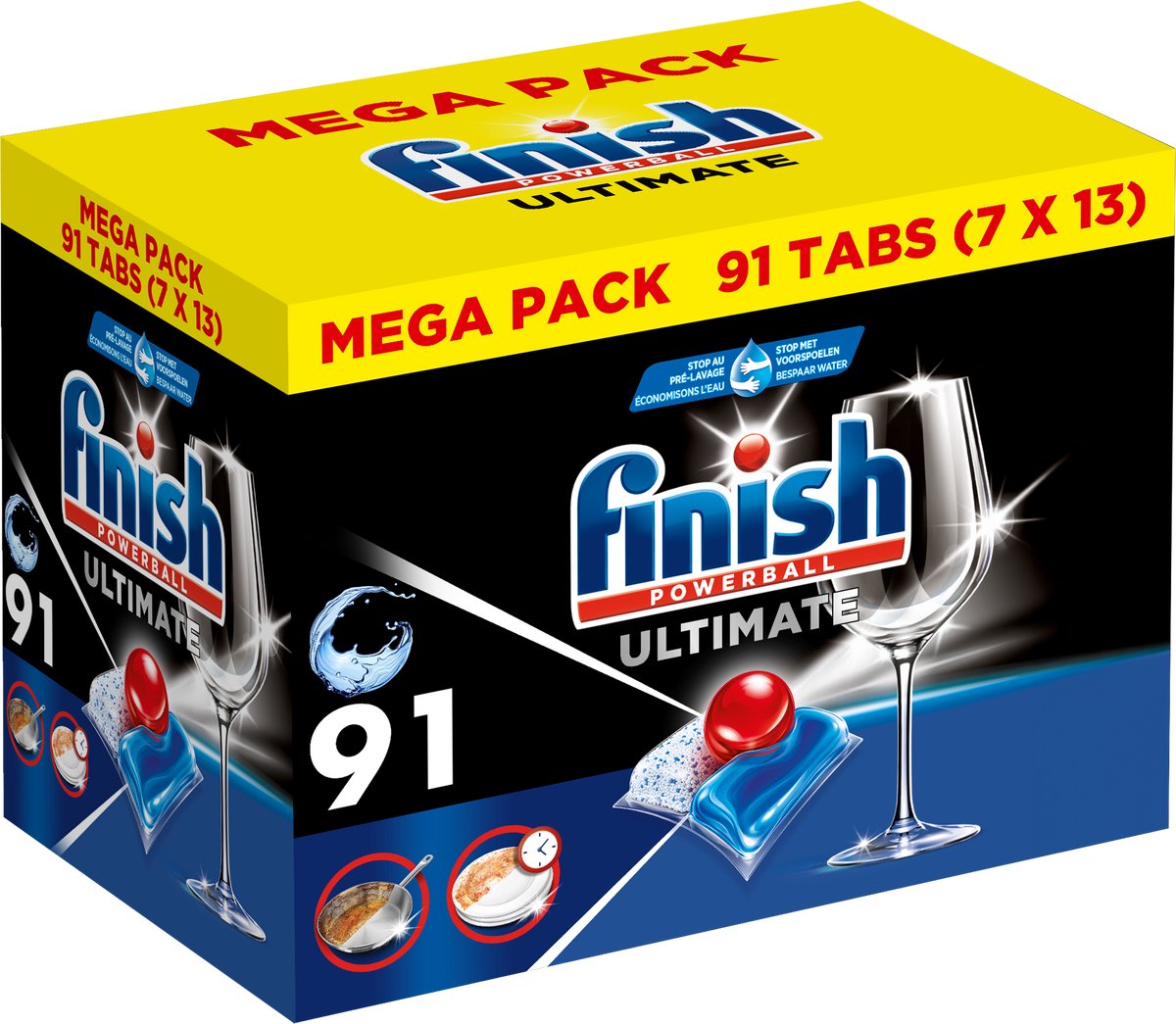 Tablettes ordinaires tout-en-un Finish Ultimate pour lave-vaisselle - 91 capsules