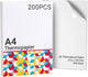 Papier thermique Phomemo a4 - papier d'impression thermique directe - format a4 210 × 297 mm - aucune encre ni toner requis - haute qualité d'impression - adapté aux imprimantes thermiques - documents - lot de 200 feuilles