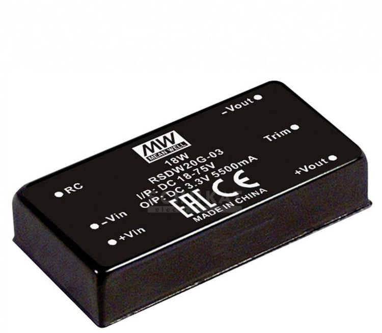 MW Mean Well RSDW20G-05 DC DC Converter 4 A 20 W Nombre de sorties : 1 x contenu 1 pièce(s)