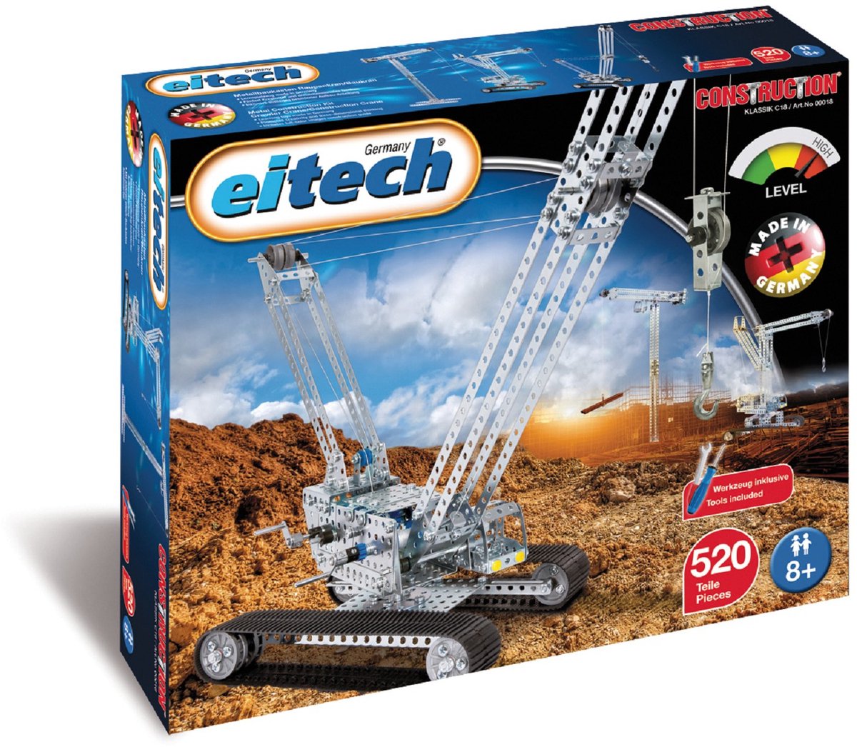 Eitech jeu de construction grue acier argent 522 pièces