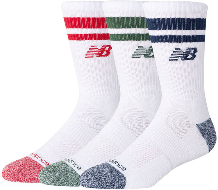 Chaussettes de sport unisexes New Balance Active Premium Stripe Crew Sock - assorties
