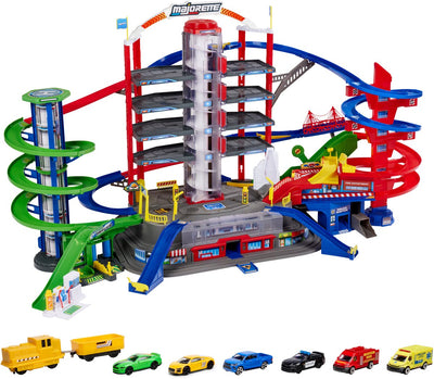 Garage super city Majorette avec 6 véhicules