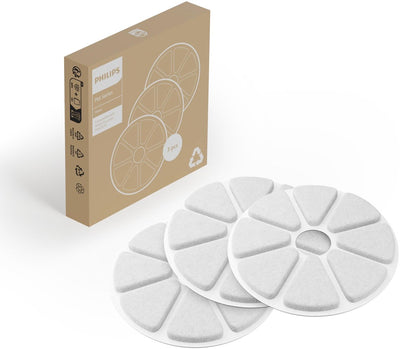 Filtre pour fontaine à eau Philips Cat - lot de 3 filtres de remplacement au charbon actif - filtre de recharge d'origine pour fontaine à eau série Pet (paw3210)