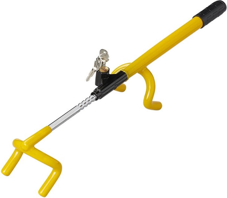 Antivol de direction Proplus - antivol airbag - antivol de direction - antivol de volant - avec 2 clés - universel - réglable de 21 à 37 cm - jaune