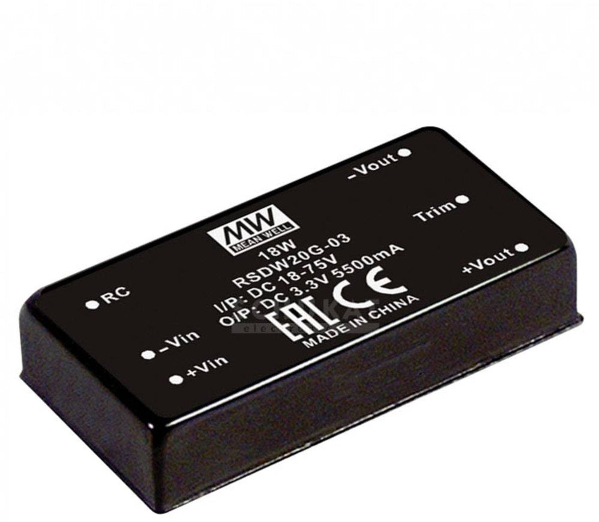 MW Mean Well RSDW20H-12 DC DC Converter 1,67 A 20 W Nombre de sorties : 1 x contenu 1 pièce(s)