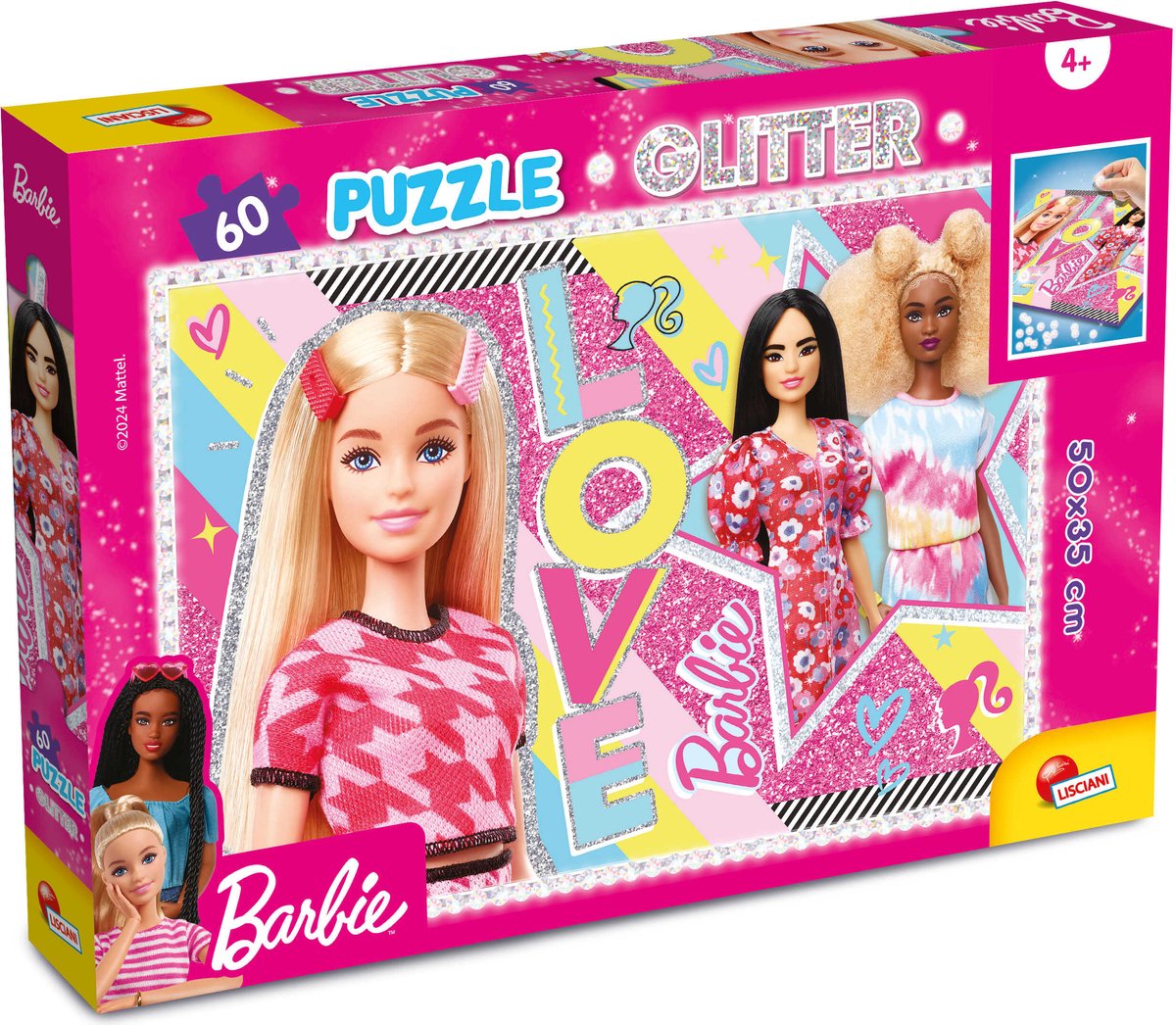 Puzzle à paillettes Barbie Lisciani 60 - selfie !