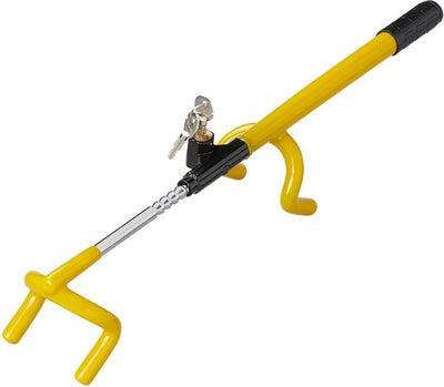 Antivol de direction Proplus - antivol airbag - antivol de direction - antivol de volant - avec 2 clés - universel - réglable de 21 à 37 cm - jaune