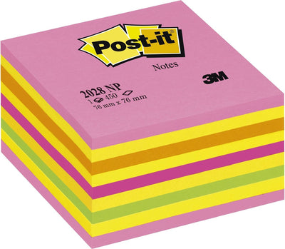 Cubes de couleur post-it 2028-np 76 x 76 mm néon assortis 450 feuilles