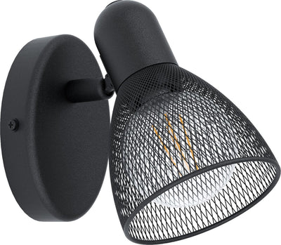 Spot en saillie Eglo carovigno - 1 lumière - 7 cm. - e27 - calandre noire