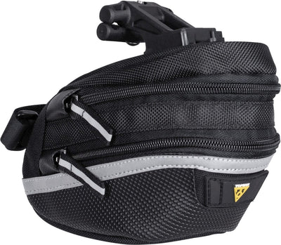 Sac à selle topak wp II M, noir, eau -pellent, polyester, adaptateur, 1,25L, QuickClick, réfléchissant, 152g