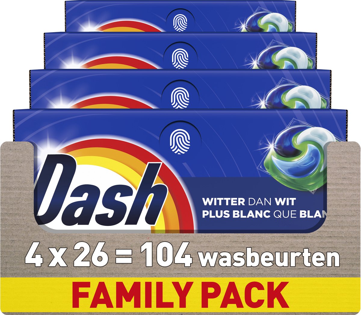 Dosettes de lessive Dash® - plus blanches que blanches - 4 x 26 lavages