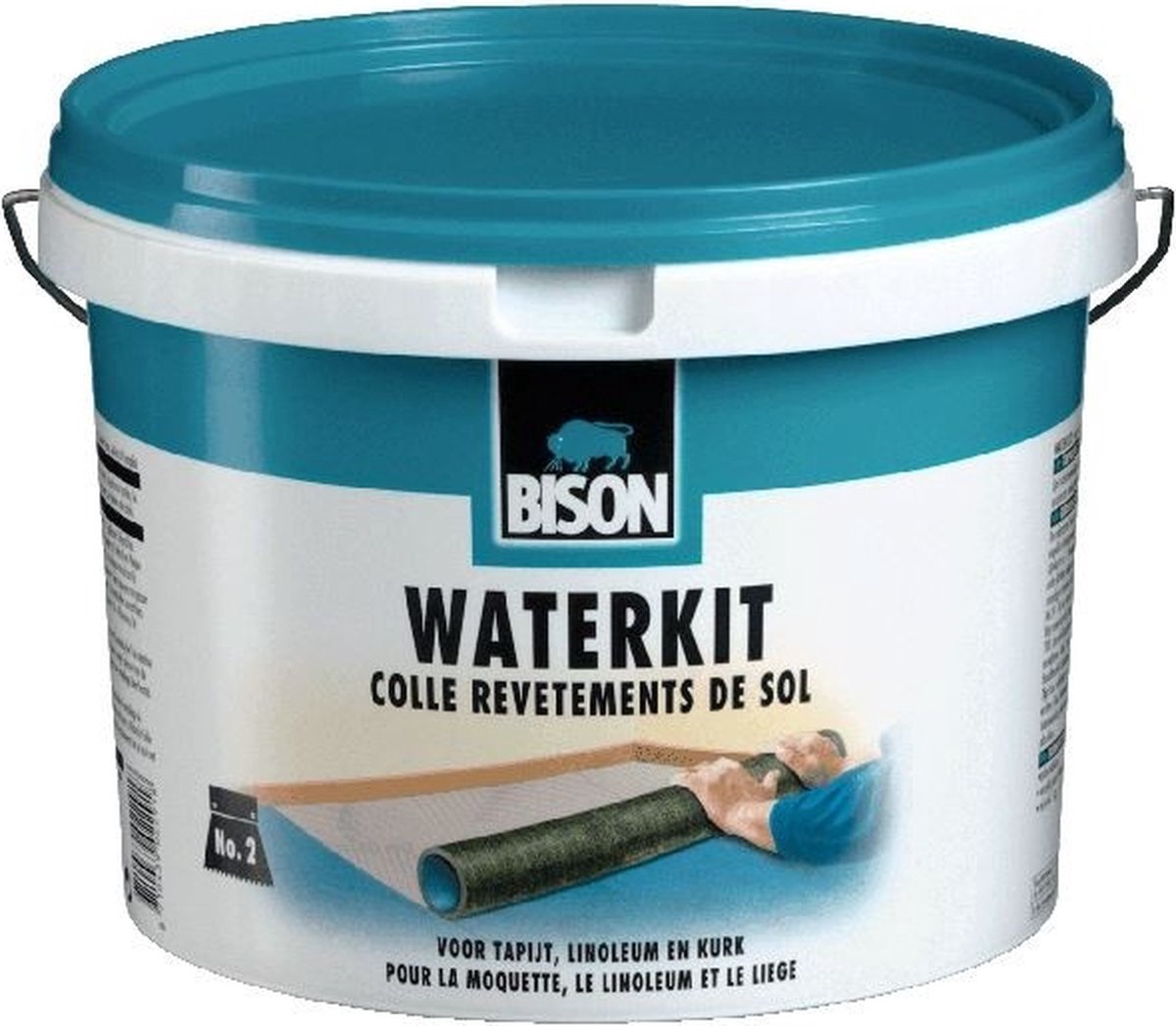 Mastic à eau Bison seau 3 kg, colle à base d'eau, pour revêtements de sol, sans solvant