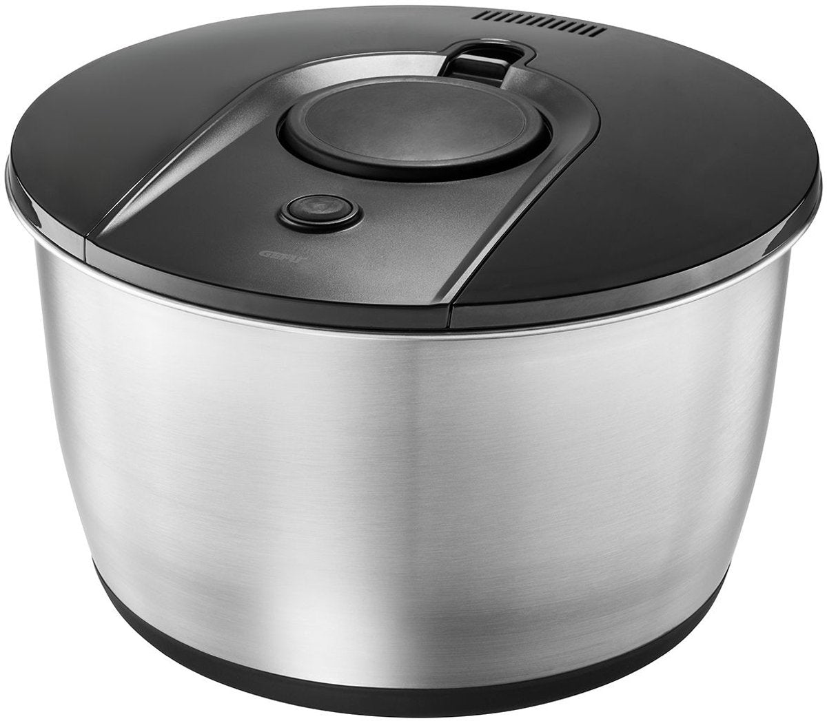 Essoreuse à salade Gefu push it – 5 litres – acier inoxydable – avec mécanisme poussoir