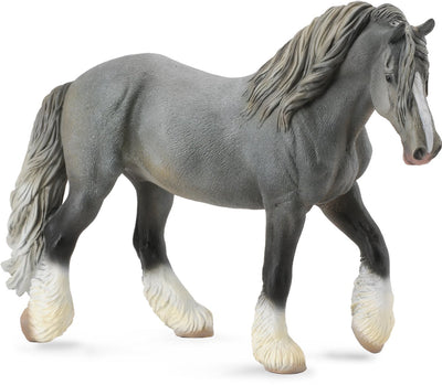 Figurine Collecta - cheval de comté jument gris - (xl) - chevaux - peint à la main - miniature
