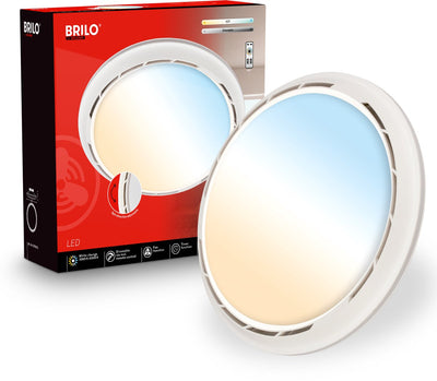 Briloner dison - ventilateur de plafond avec lampe - plafonnier LED avec ventilateur - dimmable - CCT - lampe ventilateur avec télécommande - 6 vitesses - ø44cm - blanc