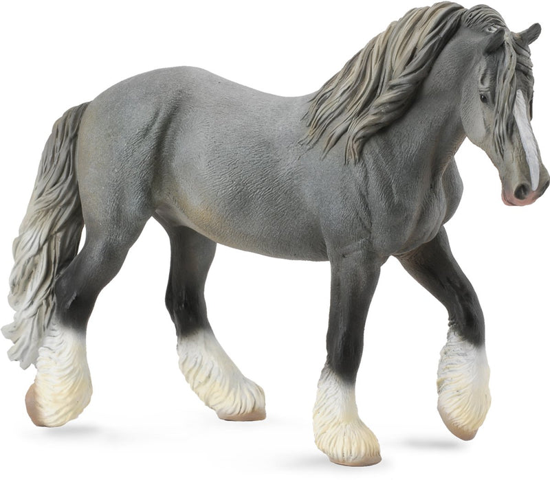 Figurine Collecta - cheval de comté jument gris - (xl) - chevaux - peint à la main - miniature