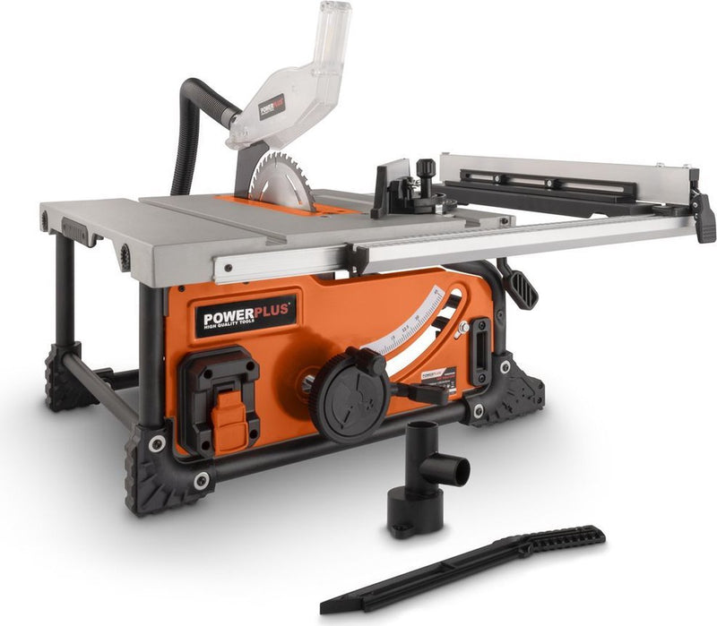 Scie à table à batterie double puissance Powerplus powdp2580 - machine à scier 40v, ø210mm - sans batterie ni chargeur - avec 1 acc.