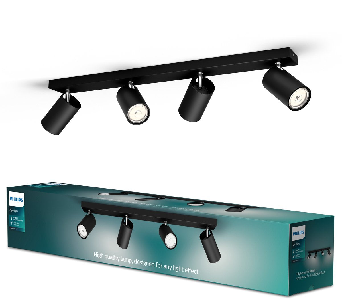 Spot en saillie Philips LED Philips Kosipo - 4 lumières - noir