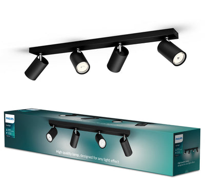 Spot en saillie Philips LED Philips Kosipo - 4 lumières - noir