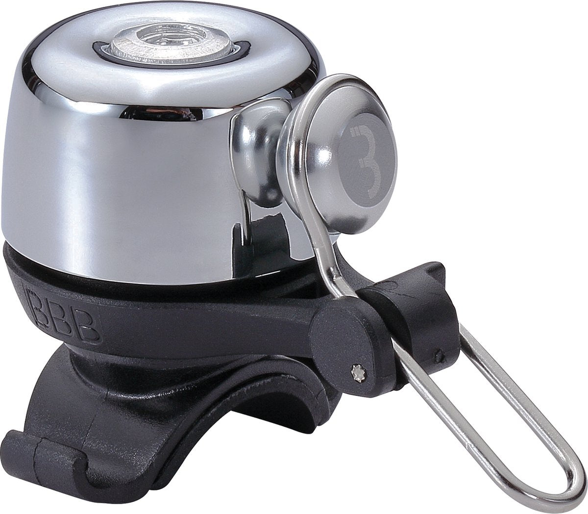 Bbb cycling sonnette de vélo bruyante – sonnette de vélo légère pour vélo de course et vélo électrique – sonnette de vélo avec élastique – argent – bbb-17