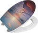 Abattant de WC Wenko Sunset - Duroplastique antibactérien - Fermeture Soft Close Easy-Close - Fixation clipsable en acier inoxydable - Décor d'abattant de WC - Abattant de WC avec impression brillante