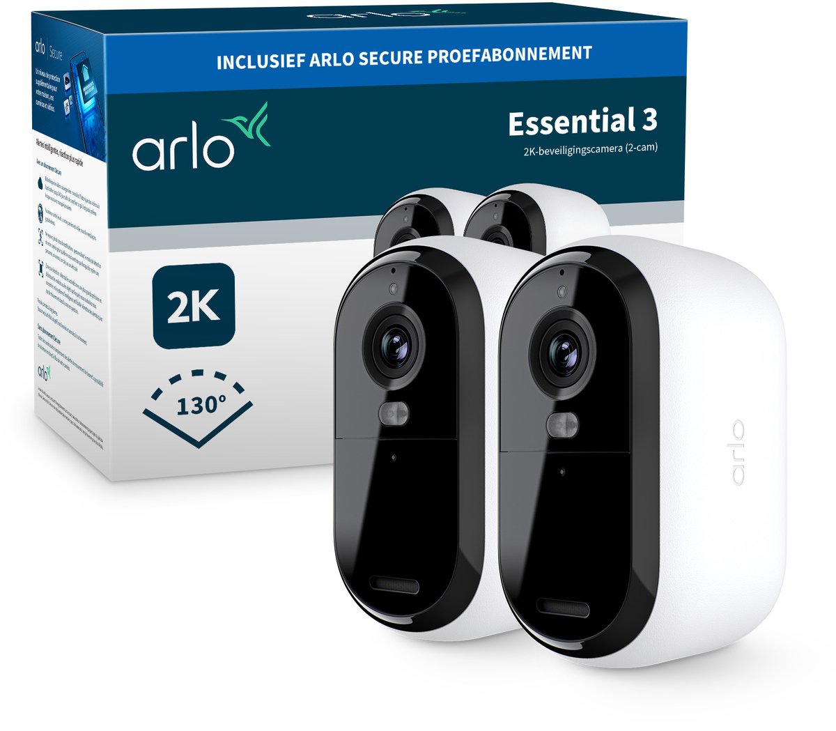 Caméra de sécurité Arlo essential3 2K - 2 caméras IP