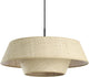 Lampe à suspension Eglo Marford / E27 - ø 50 cm - noir|naturel|raphia