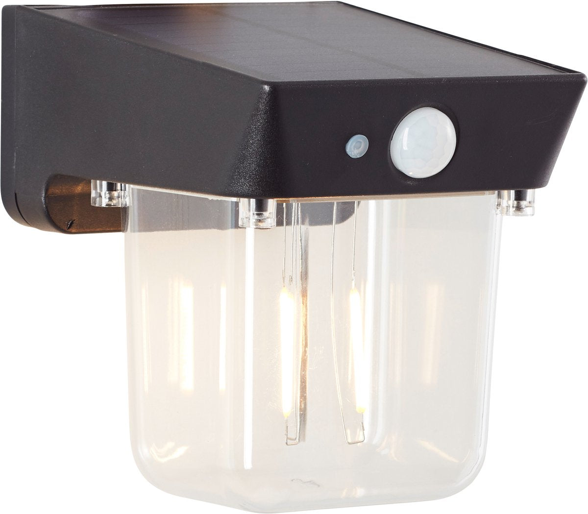 Brilliant parson - applique d'extérieur - led 2w - solaire - 240 lm - 2700k - capteur - ip44 - noir