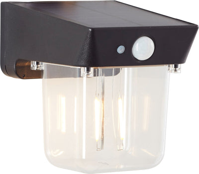 Brilliant parson - applique d'extérieur - led 2w - solaire - 240 lm - 2700k - capteur - ip44 - noir