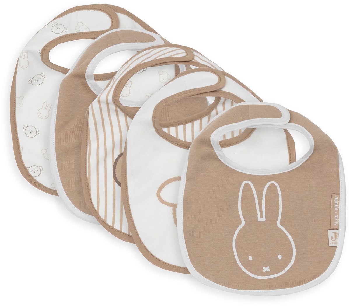 Bavoirs Jollein imperméables - 5 pièces - 30 cm - têtes miffy