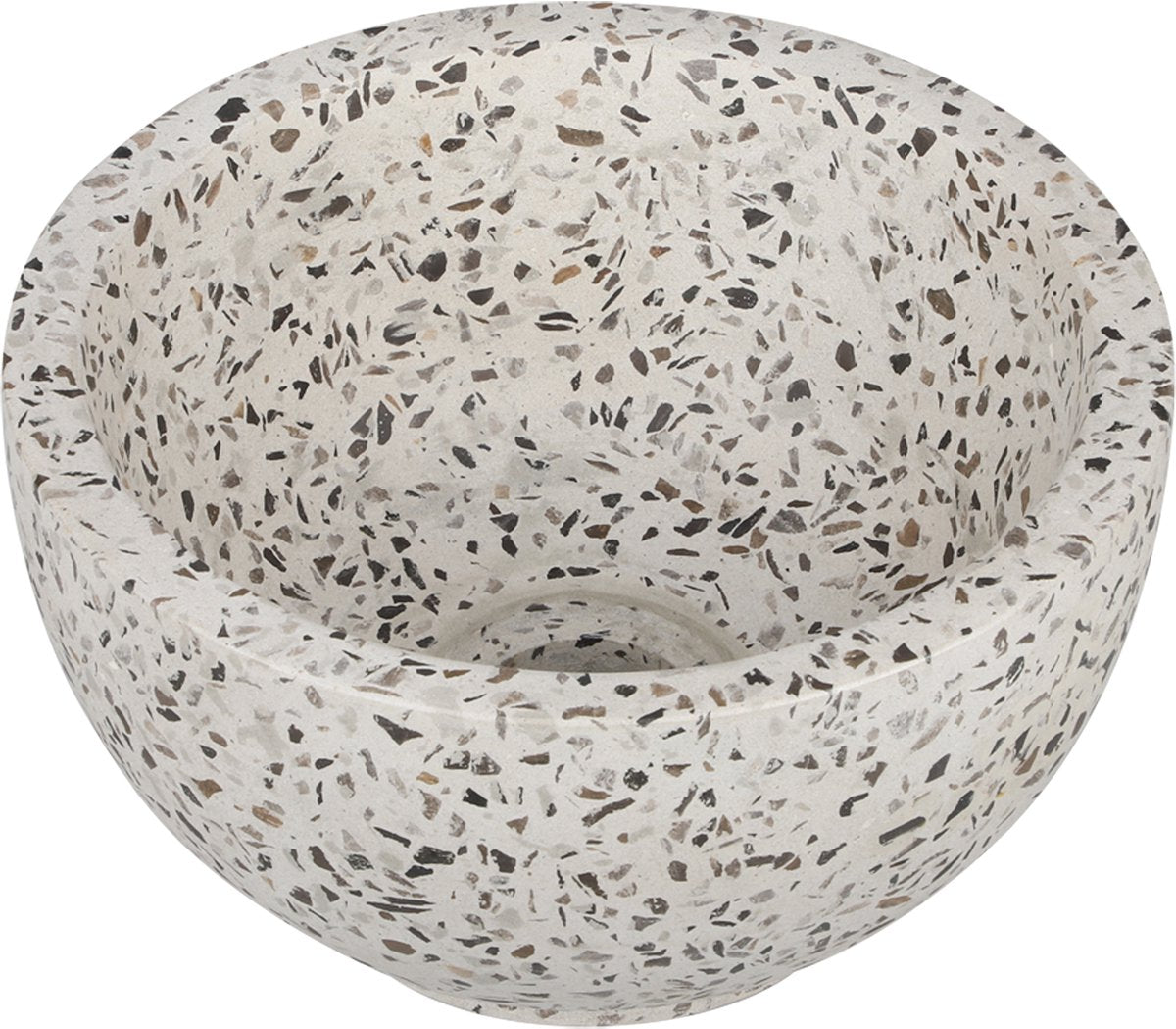 Lavabo de rivière Differnz - 23x23x12cm - terrazzo noir et blanc