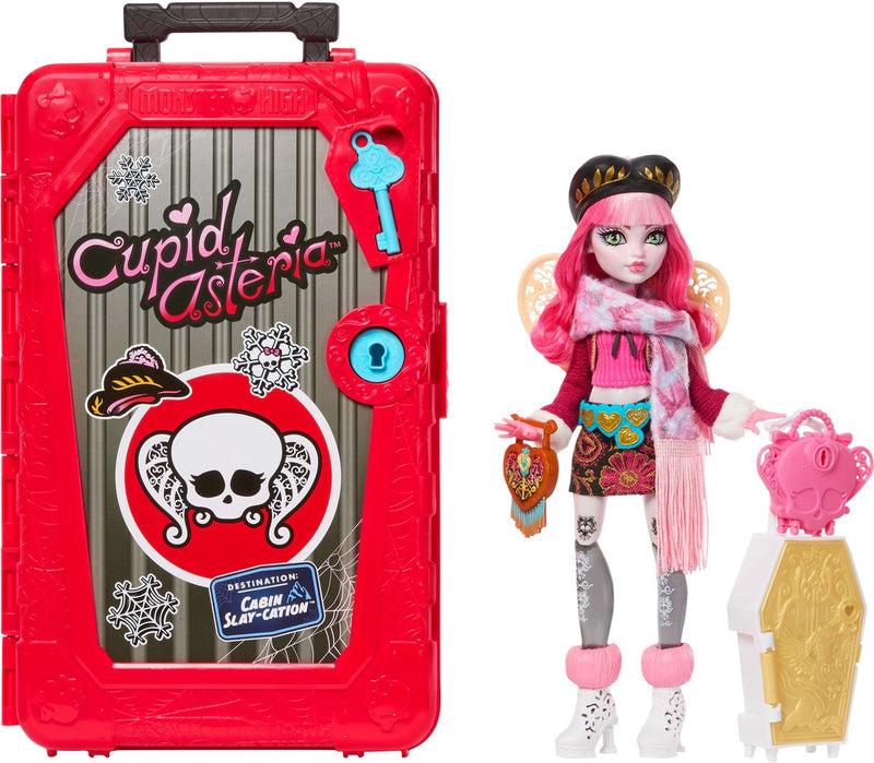 Ensemble de jeu de vacances en cabine Monster High Skulltimate Secrets - poupée Cupidon Asteria et accessoires