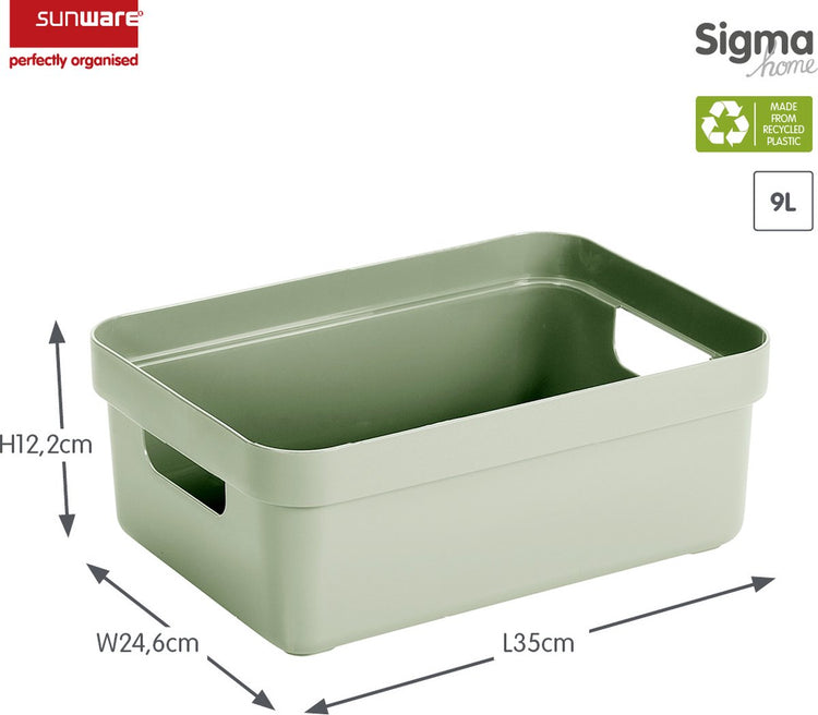 Sunware - boîte de rangement sigma home 9l vert - 35 x 24,6 x 12,2 cm