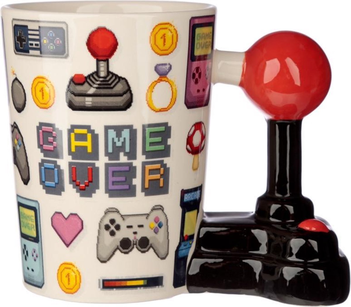 Jeu sur joystick pixel - poignée formée tasse en céramique