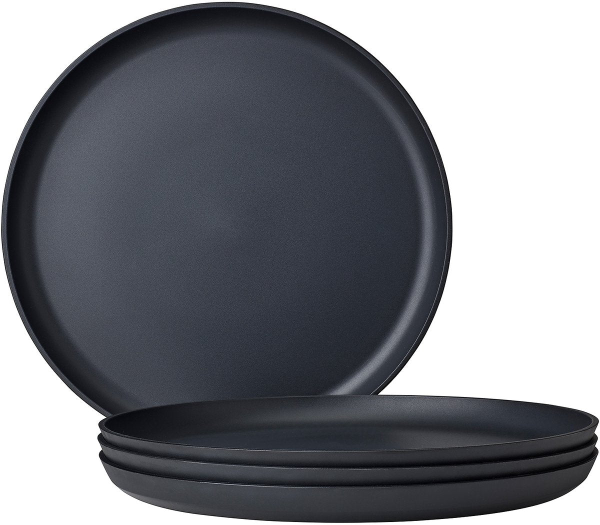 Assiette plate Mepal silueta - 4 pièces - assiettes plates - noir nordique