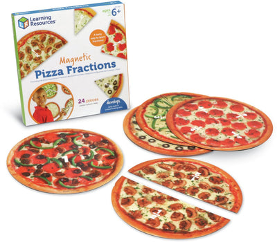 Ressources d'apprentissage fractions de pizza magnétiques - 6+