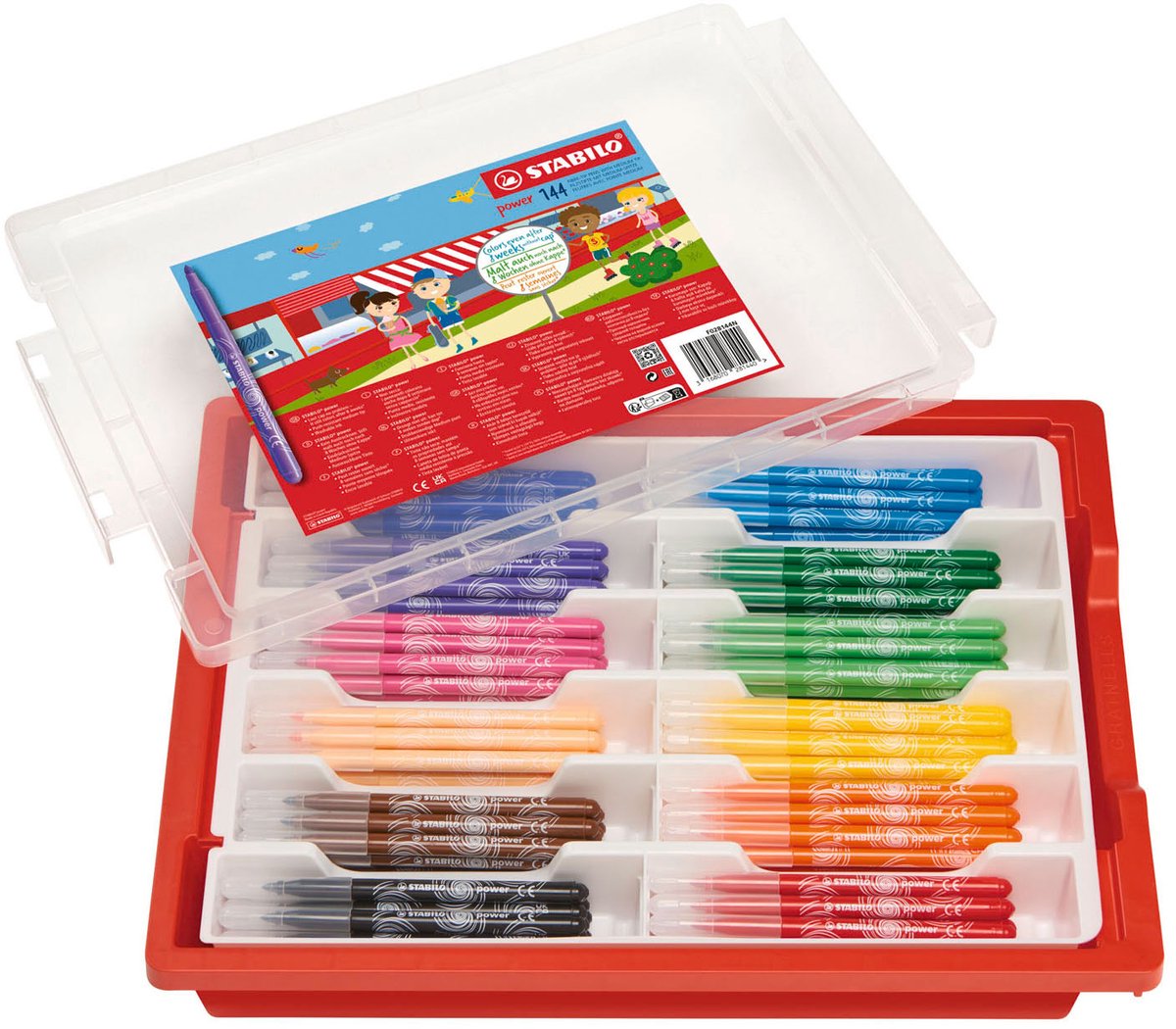 Pack de feutres Stabilo power school - 144 pcs.