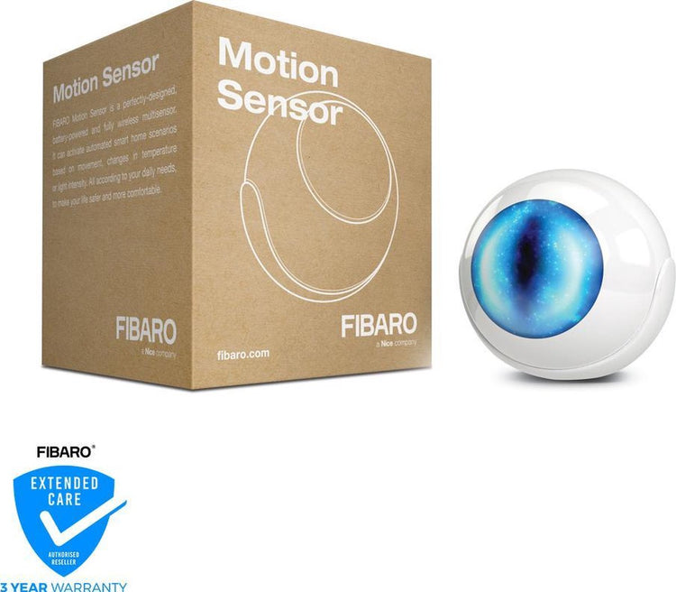 Capteur de mouvement Fibaro - multicapteur 4 en 1 - incl. batterie - fonctionne avec les centres de rénovation, homey et autres contrôleurs z-wave