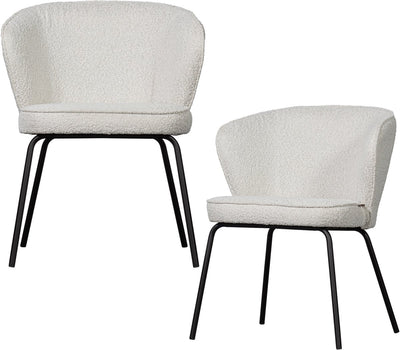 Chaises de salle à manger Woood admet - bouclé - naturel - lot de 2