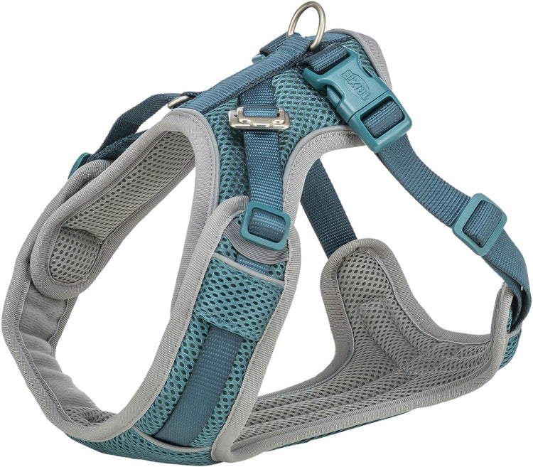 Harnais pour chien Trixie - premium flexmesh large poitrine pétrole - taille l 63-92x2,5 cm, réglable, réfléchissant