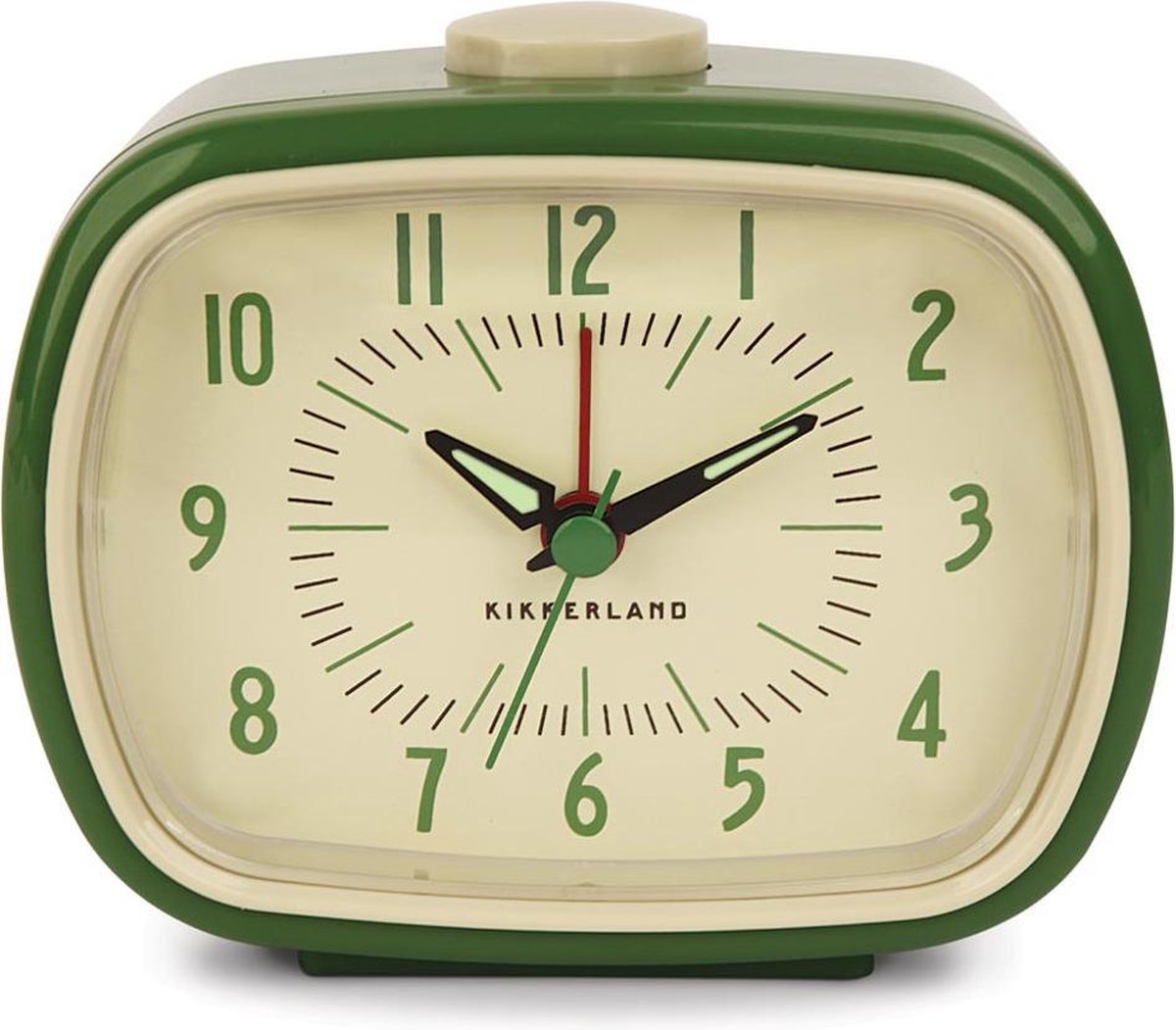 Kikkerland réveil rétro vintage vert - réveil classique - accessoire de chambre - design classique