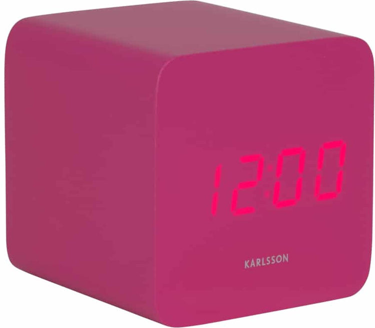 Karlsson réveil spry carré - rose - 6,6x6,8x6,6cm - scandinave - réveil pour chambre - réveils