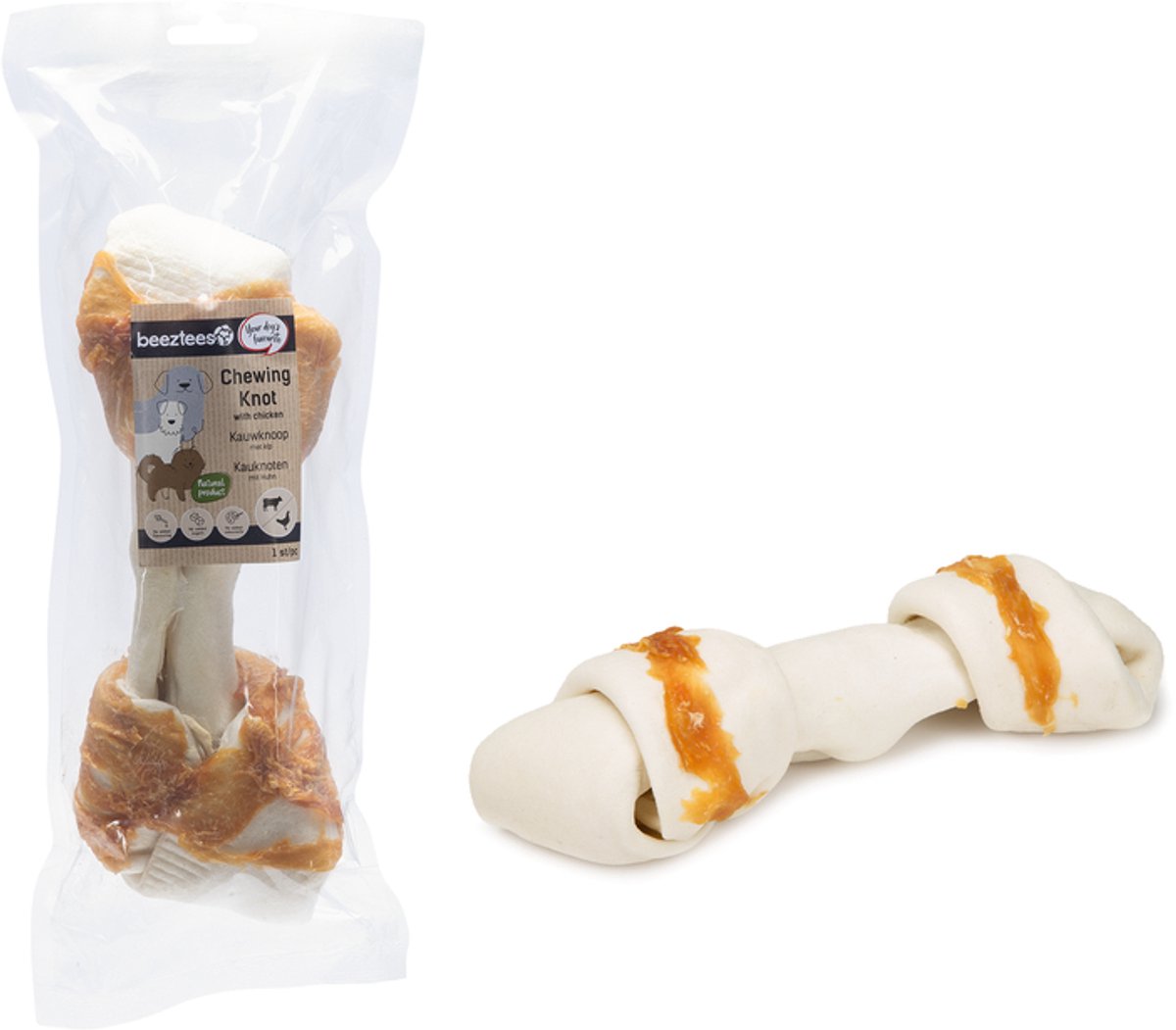 Beeztees à mâcher culinaire - snack pour chien - poulet - 1 pièce - 26 cm - 180 200 grammes