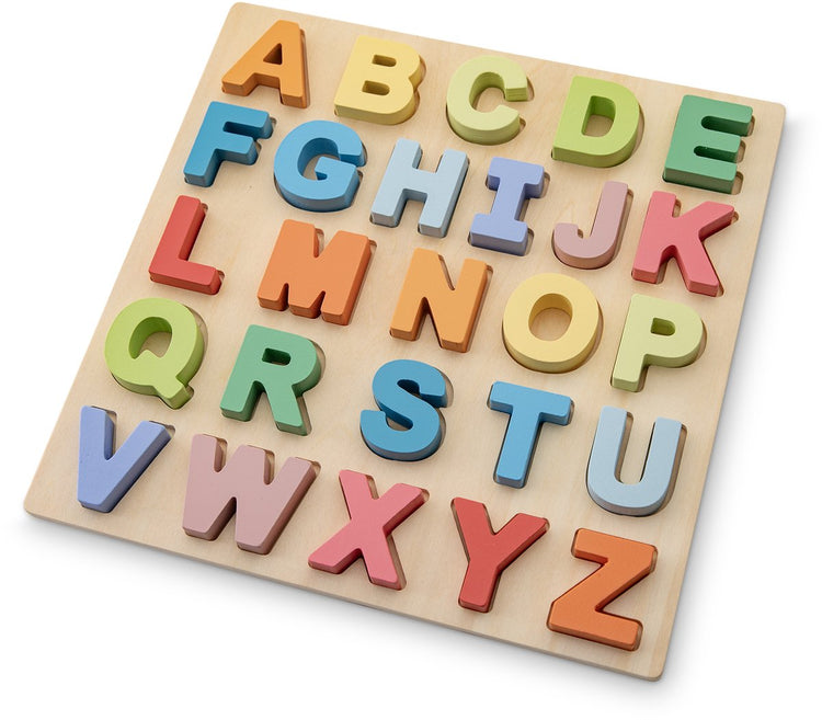 Woet ® Puzzle alphabet en bois - lettres majuscules abc a à m z - puzzle éducatif coloré - apprentissage de l'alphabet - jouets pour tout-petits - à partir de 2 ans