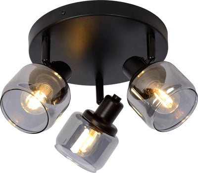 Lucide bjorn - spot de plafond (plafonnier) - ø 38 cm - 3xe14 - noir