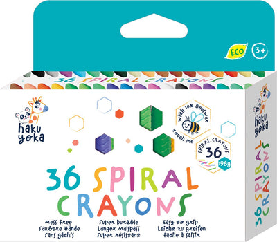 Crayons spirales Haku yoka - 36 pièces - contient 10% de cire d'abeille - 3 ans