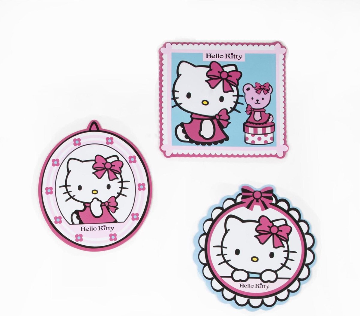 Hello Kitty - éléments en mousse - rose bleu - 3x 30x30 cm