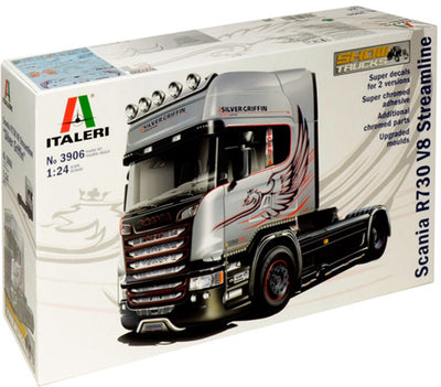 Italeri 3906 scania r730 v8 rationaliser « griffon argenté » 1:24