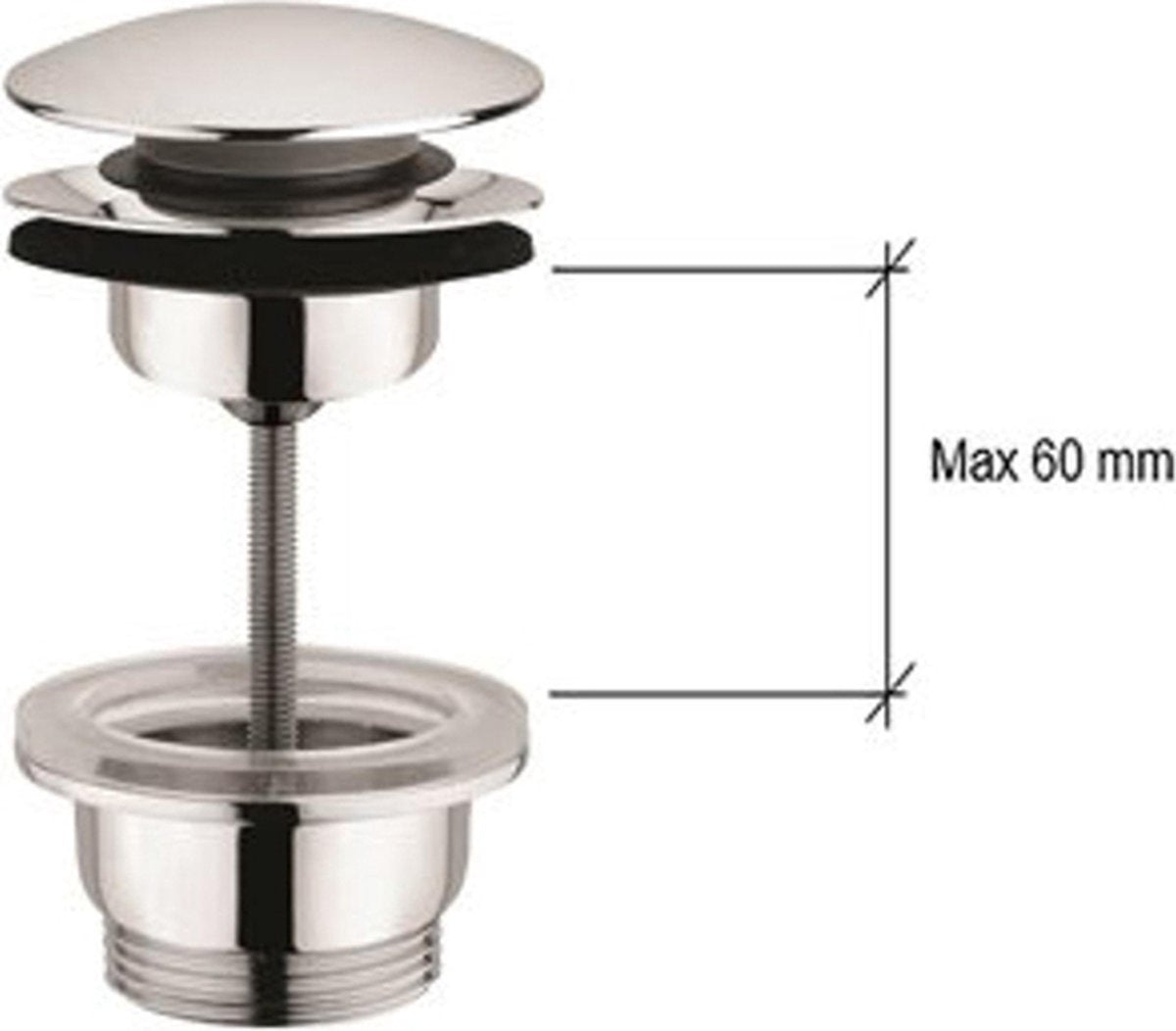 Bouchon de vidange Plieger Roma - Conception 2 en 1 - 1 1 4 - acier inoxydable