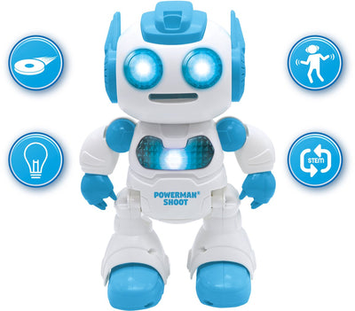 Lexibook powerman® shoot robot vocal, danse, musique, démo incl. disques en mousse télécommandés
